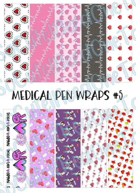 Medical Pen Wraps #5 on Clear/White Waterslide Paper Ready To Use - SoCuteINeedOneToo