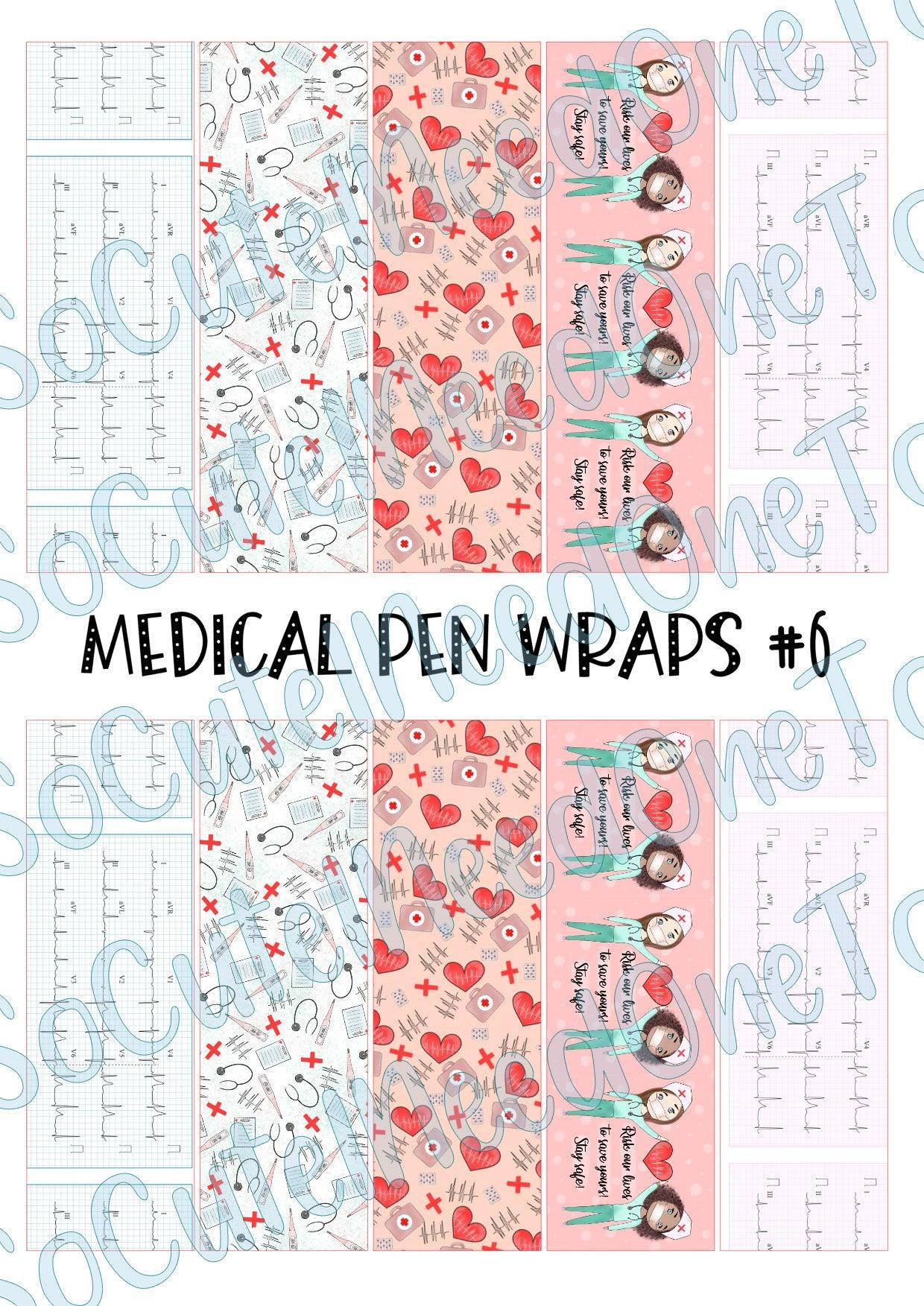Medical Pen Wraps #6 on Clear/White Waterslide Paper Ready To Use - SoCuteINeedOneToo