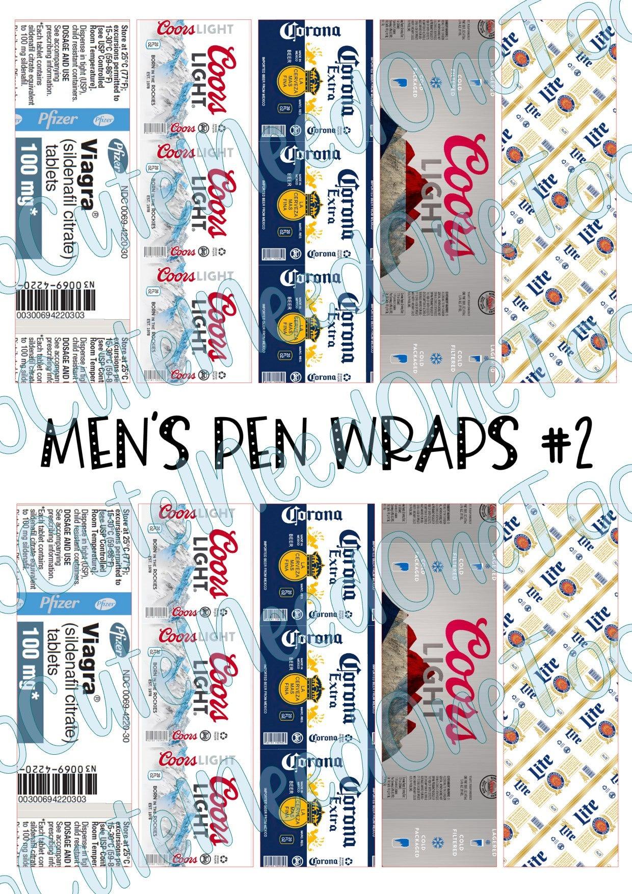 Men's Pen Wrap #2 on Clear/White Waterslide Paper Ready To Use - SoCuteINeedOneToo