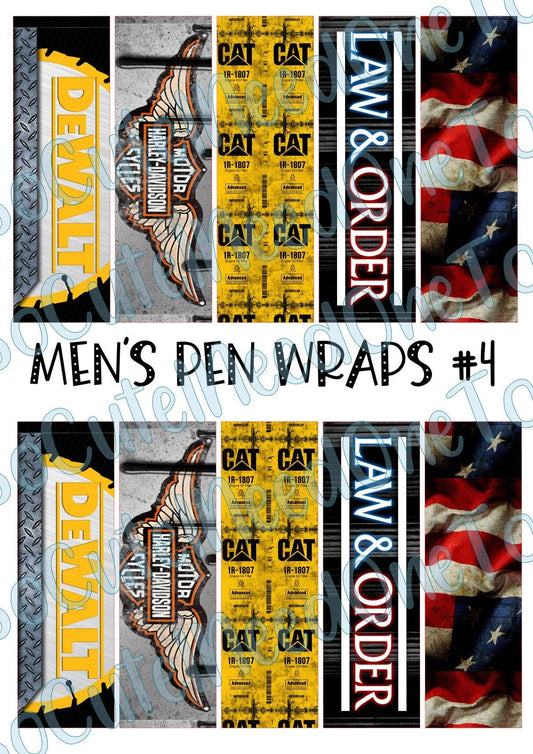 Men's Pen Wrap #4 on Clear/White Waterslide Paper Ready To Use - SoCuteINeedOneToo