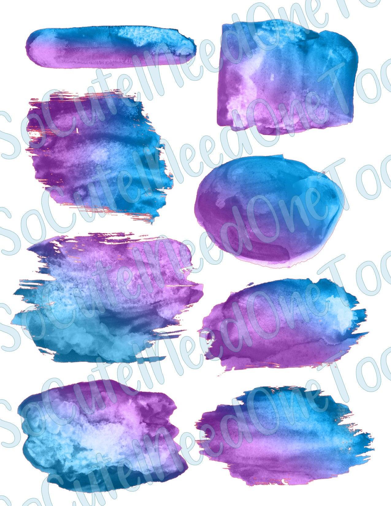 Midnight Brush Strokes on Clear/White Waterslide Paper Ready To Use - SoCuteINeedOneToo