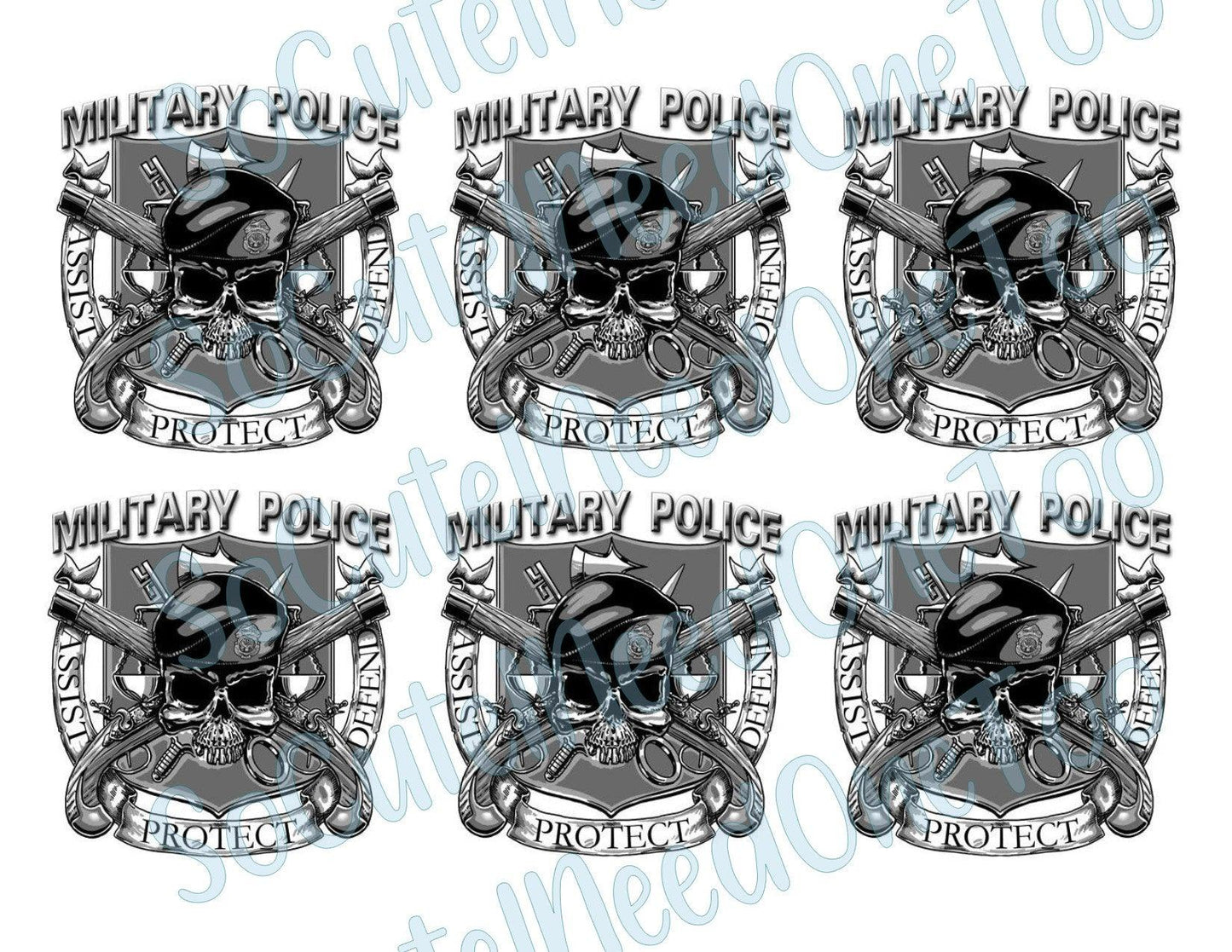Military Police on Clear/White Waterslide Paper Ready To Use - SoCuteINeedOneToo