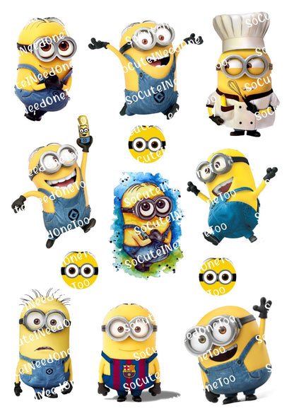 Minion #3 on Clear/White Waterslide Paper - Ready To Use - SoCuteINeedOneToo