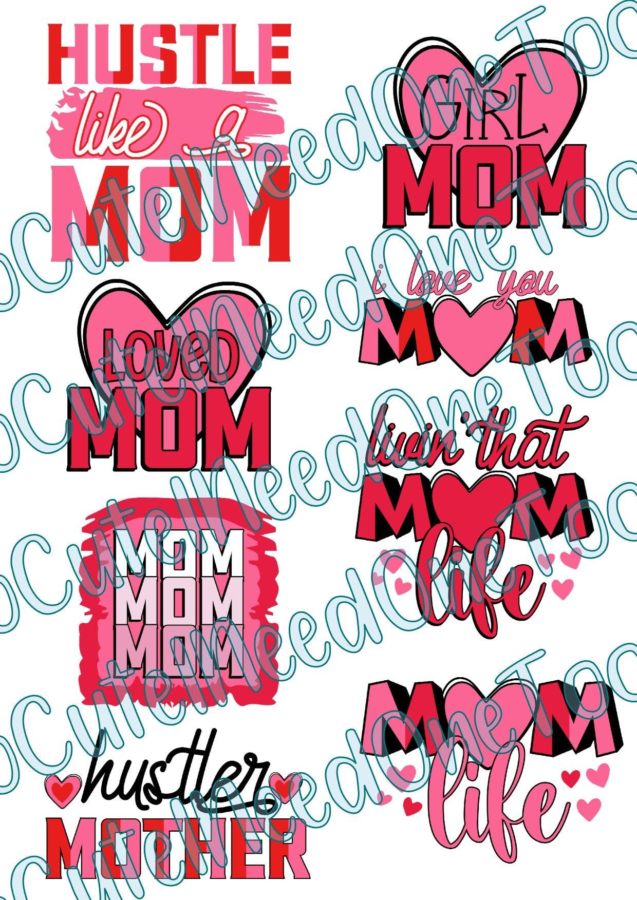Mom Hustle #1 on Clear/White Waterslide Paper Ready To Use - SoCuteINeedOneToo