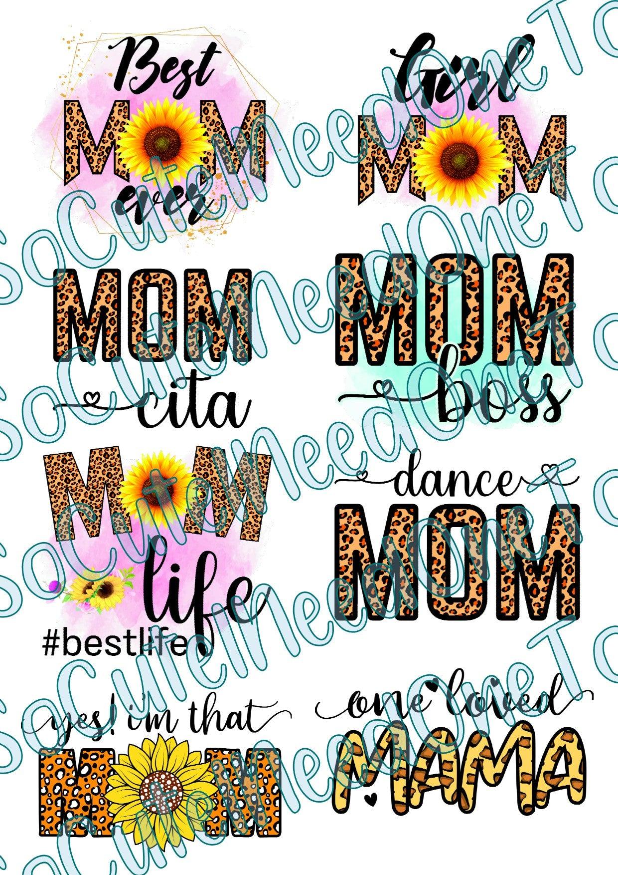 Mom Life #3 on Clear/White Waterslide Paper Ready To Use - SoCuteINeedOneToo
