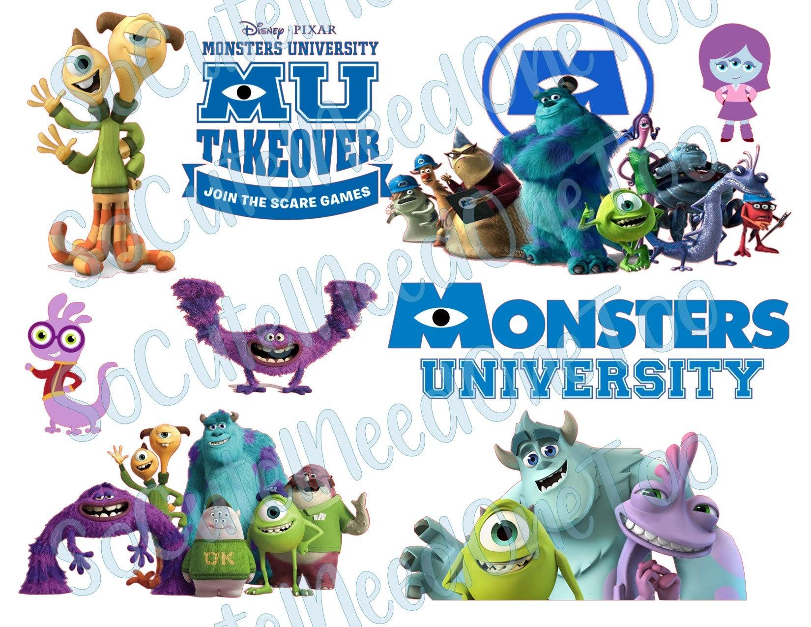Monster University on Clear/White Waterslide Paper Ready To Use - SoCuteINeedOneToo