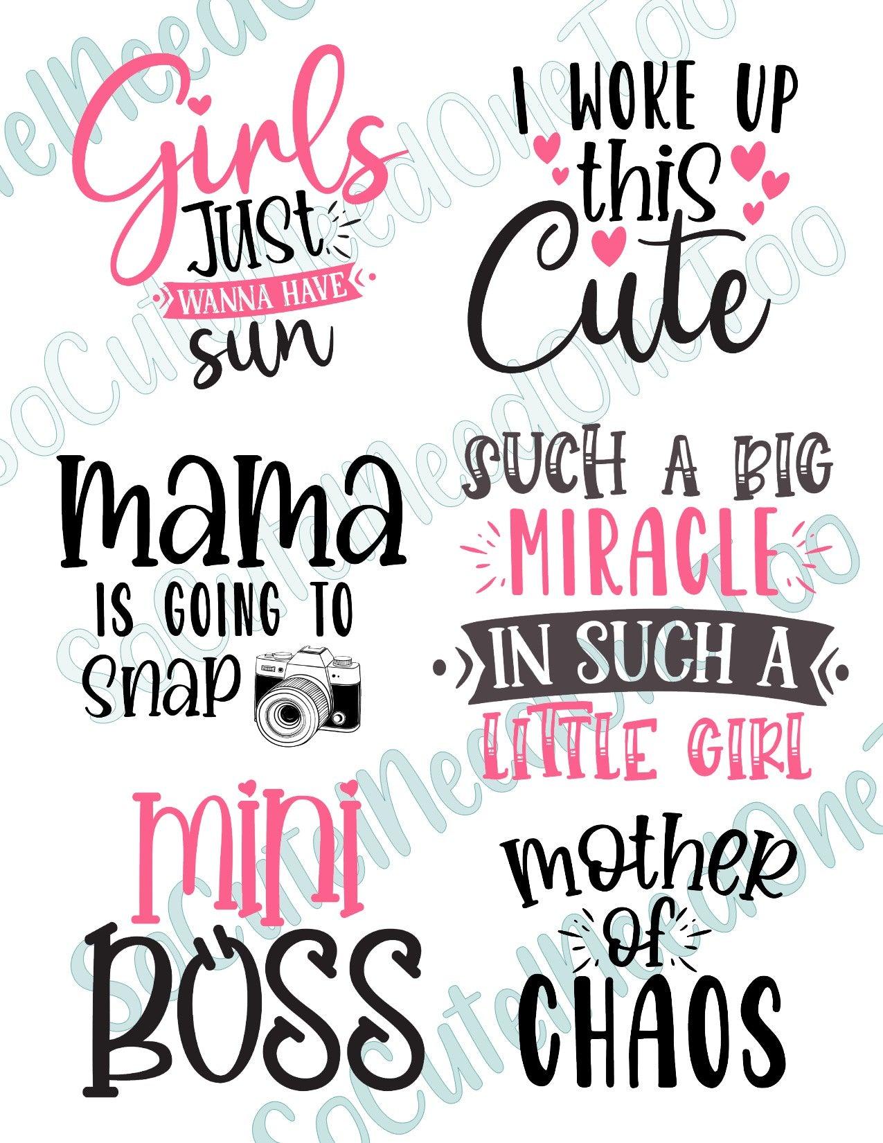 Mother's Bundle on Clear/White Waterslide Paper - Ready To Use - SoCuteINeedOneToo