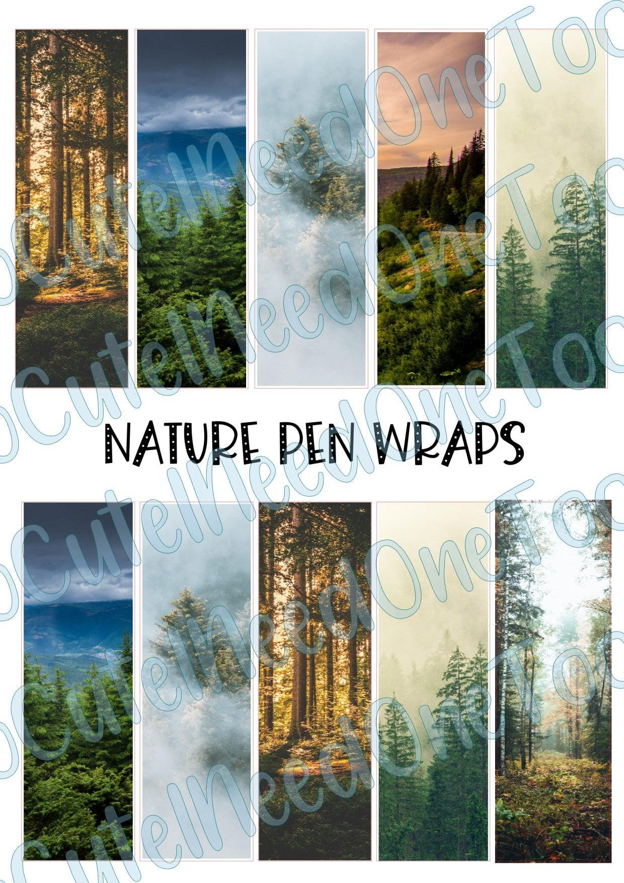 Nature Pen Wraps on Clear/White Waterslide Paper Ready To Use - SoCuteINeedOneToo