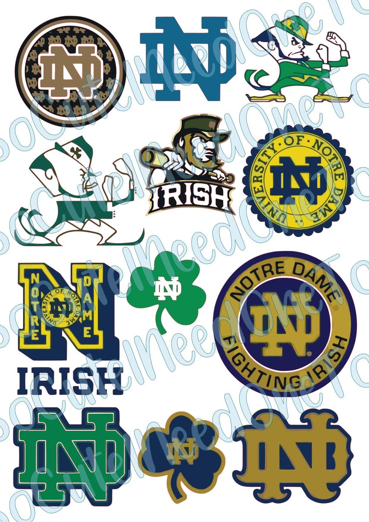 Notre Dame Fighting Irish Football on Clear/White Waterslide Paper Ready To Use - SoCuteINeedOneToo
