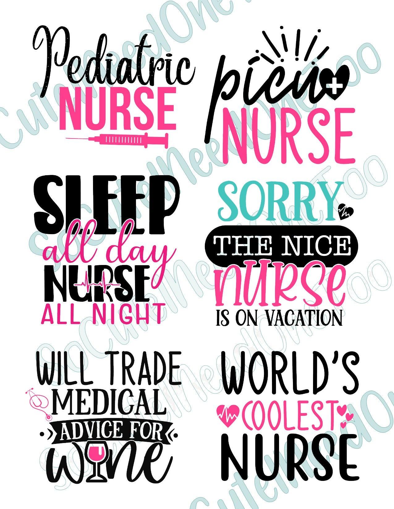 Nurse #4 on Clear/White Waterslide Paper Sealed - Ready To Use - SoCuteINeedOneToo