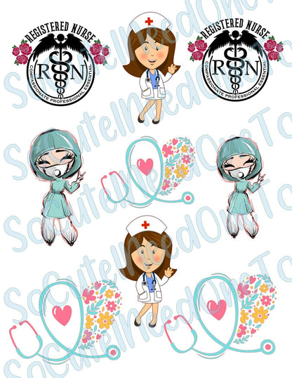 Nurse #6 on Clear/White Waterslide Paper Ready To Use - SoCuteINeedOneToo