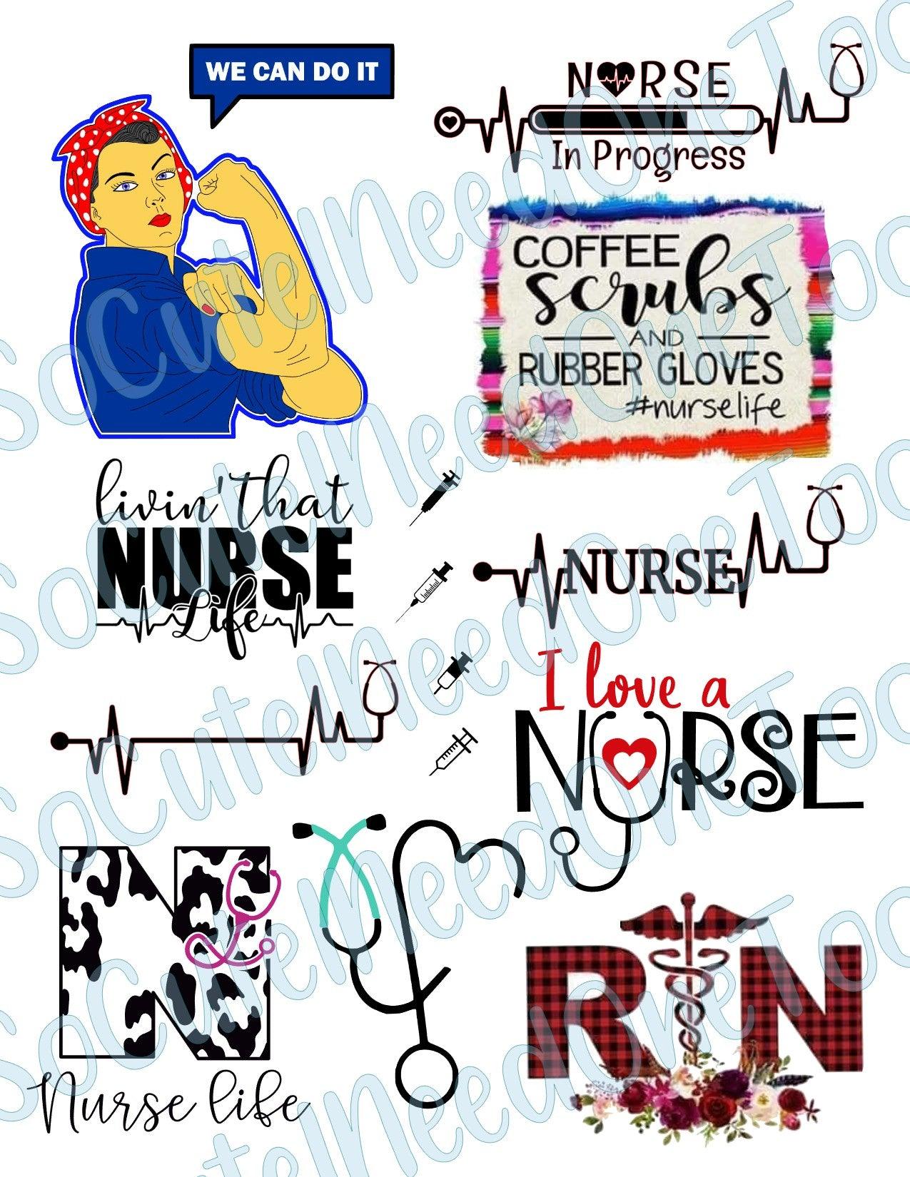 Nurse #7 on Clear/White Waterslide Paper Ready To Use - SoCuteINeedOneToo