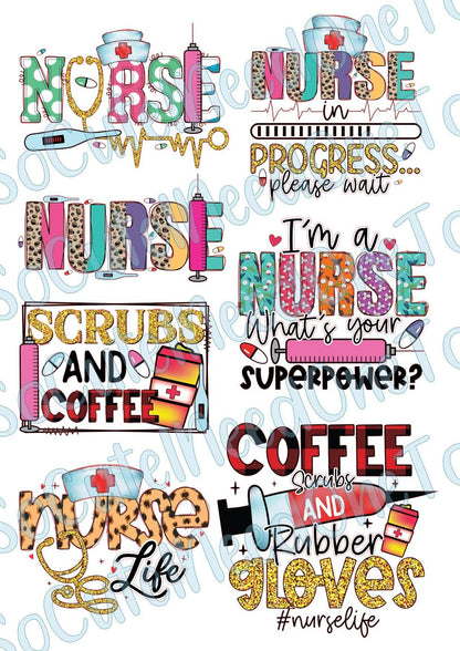 Nurse #9 on Clear/White Waterslide Paper Ready To Use - SoCuteINeedOneToo