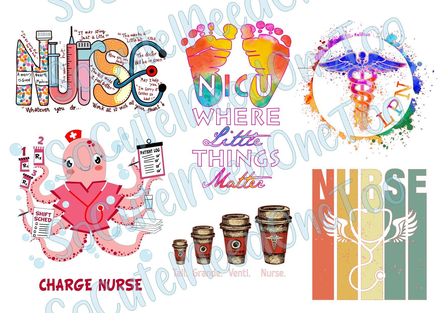 Nurse - Charge Nurse on Clear/White Waterslide Paper Ready To Use - SoCuteINeedOneToo