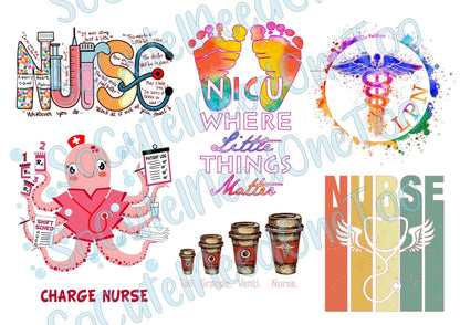Nurse - Charge Nurse on Clear/White Waterslide Paper Ready To Use - SoCuteINeedOneToo