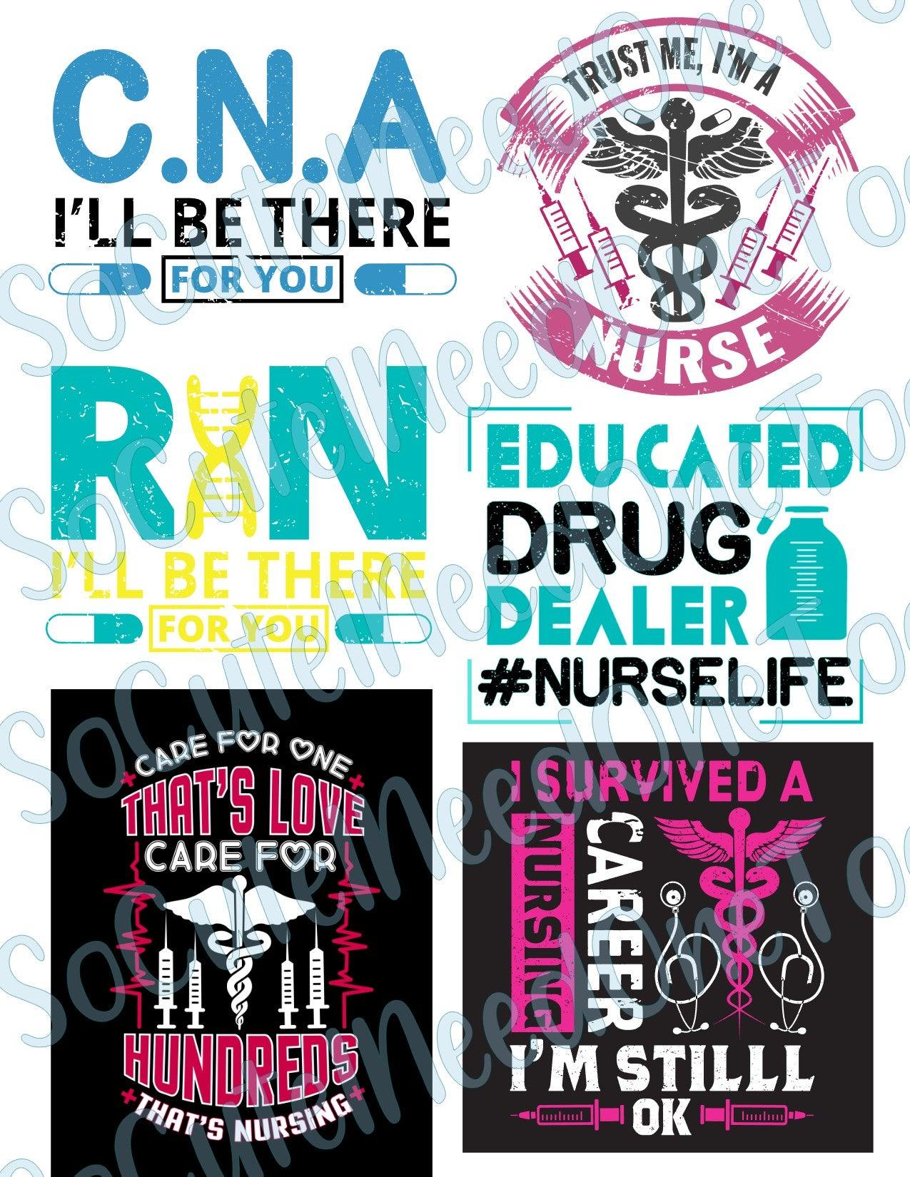 Nurse - CNA on Clear/White Waterslide Paper Ready To Use - SoCuteINeedOneToo