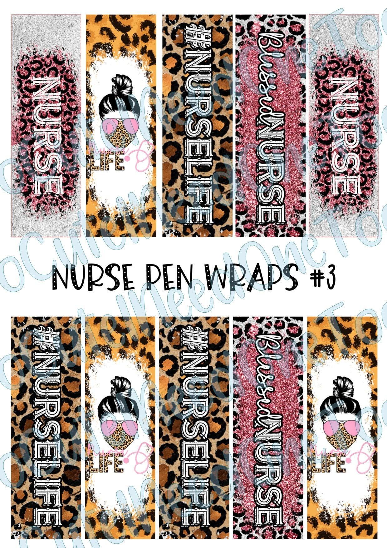 Nurse Pen Wraps #3 on Clear/White Waterslide Paper Ready To Use - SoCuteINeedOneToo