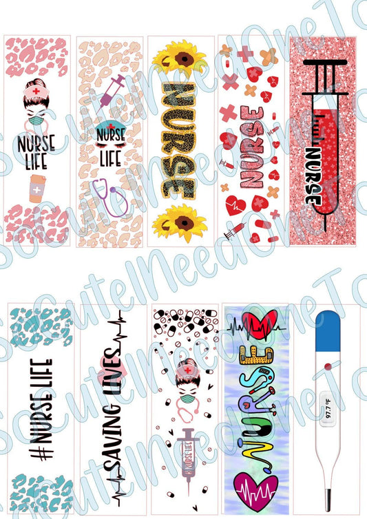 Nurse - Pens on Clear/White Waterslide Paper Ready To Use - SoCuteINeedOneToo