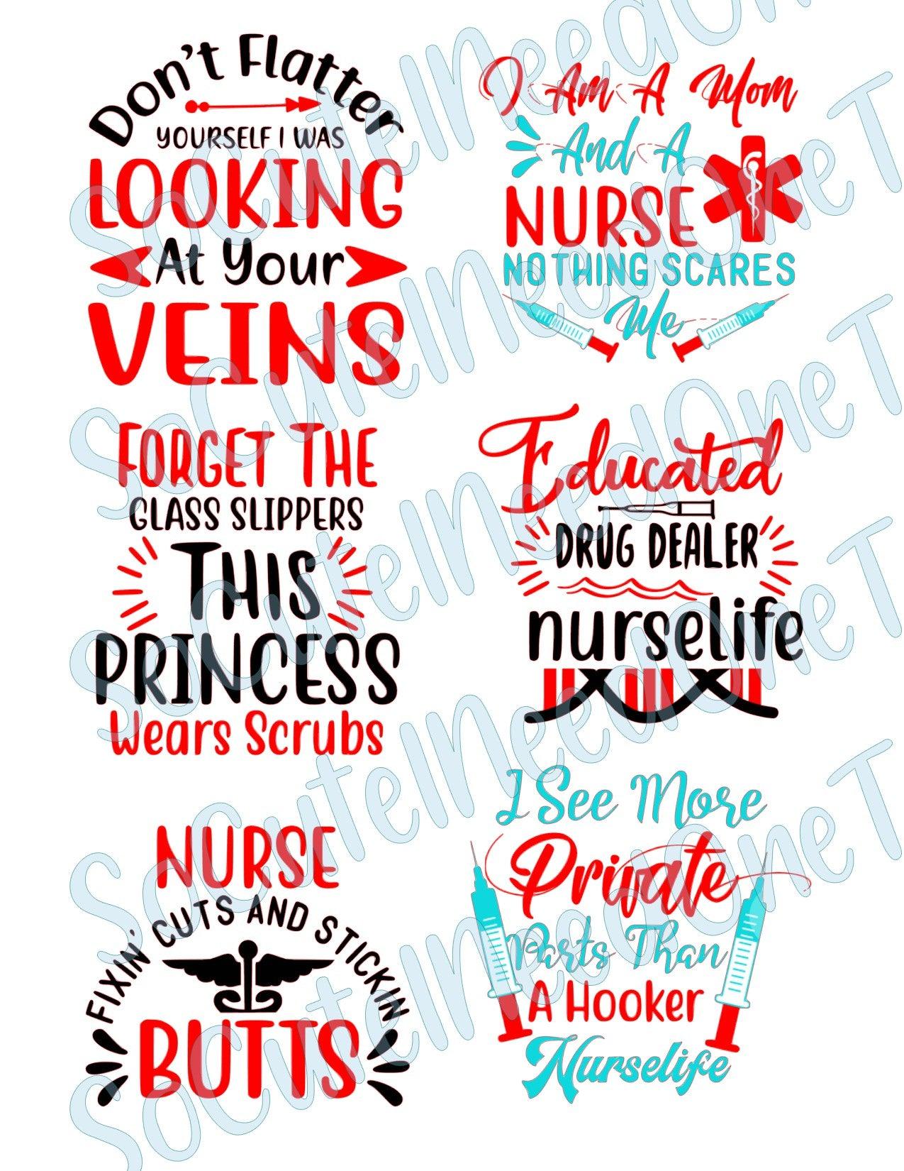 Nurse - VEINS on Clear/White Waterslide Paper Ready To Use - SoCuteINeedOneToo