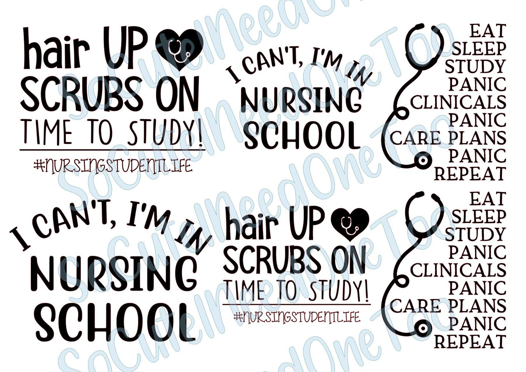 Nursing School on Clear/White Waterslide Paper Ready To Use - SoCuteINeedOneToo