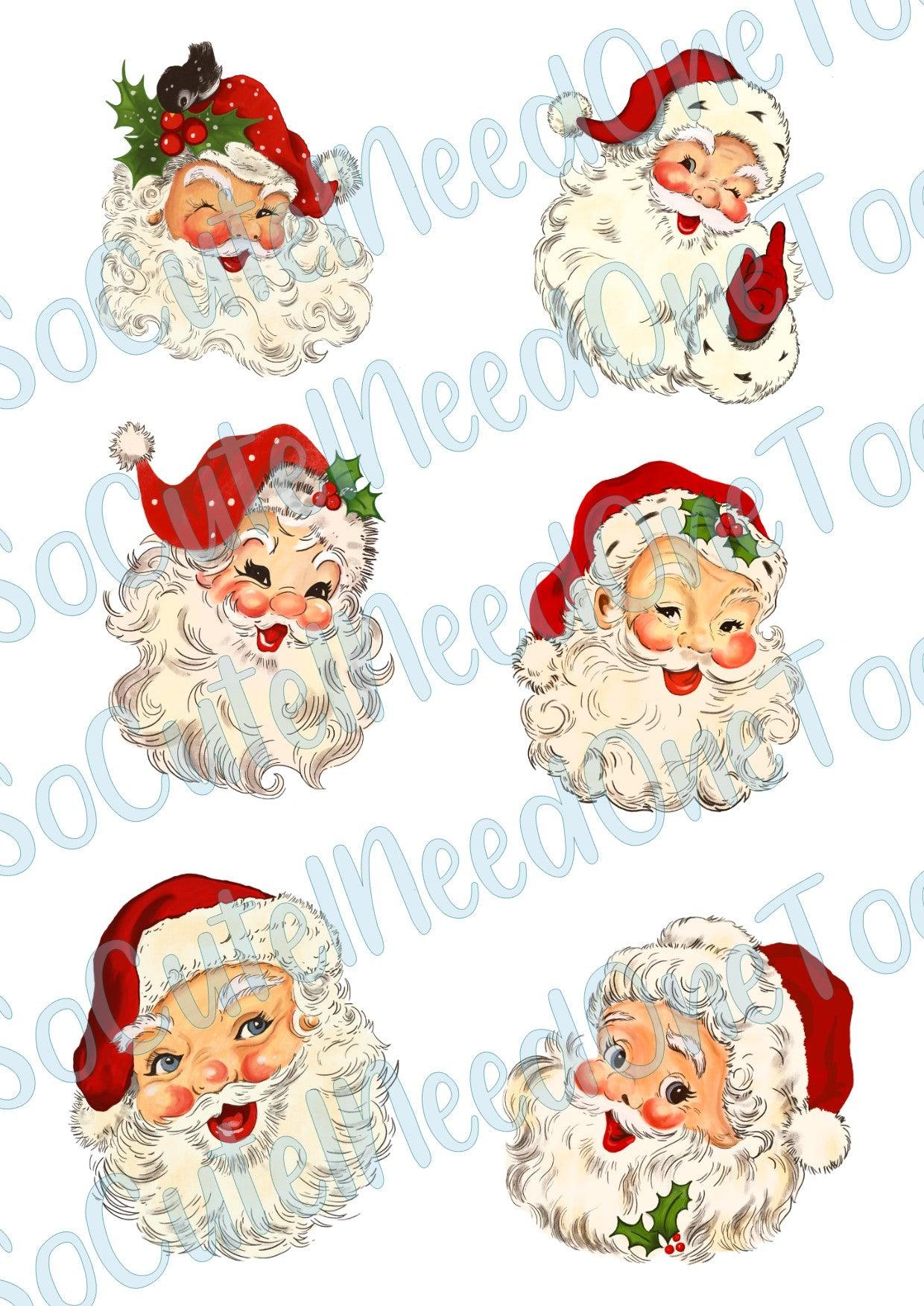 Old Time Santa On Clear/White Waterslide Paper - Ready To Use - SoCuteINeedOneToo