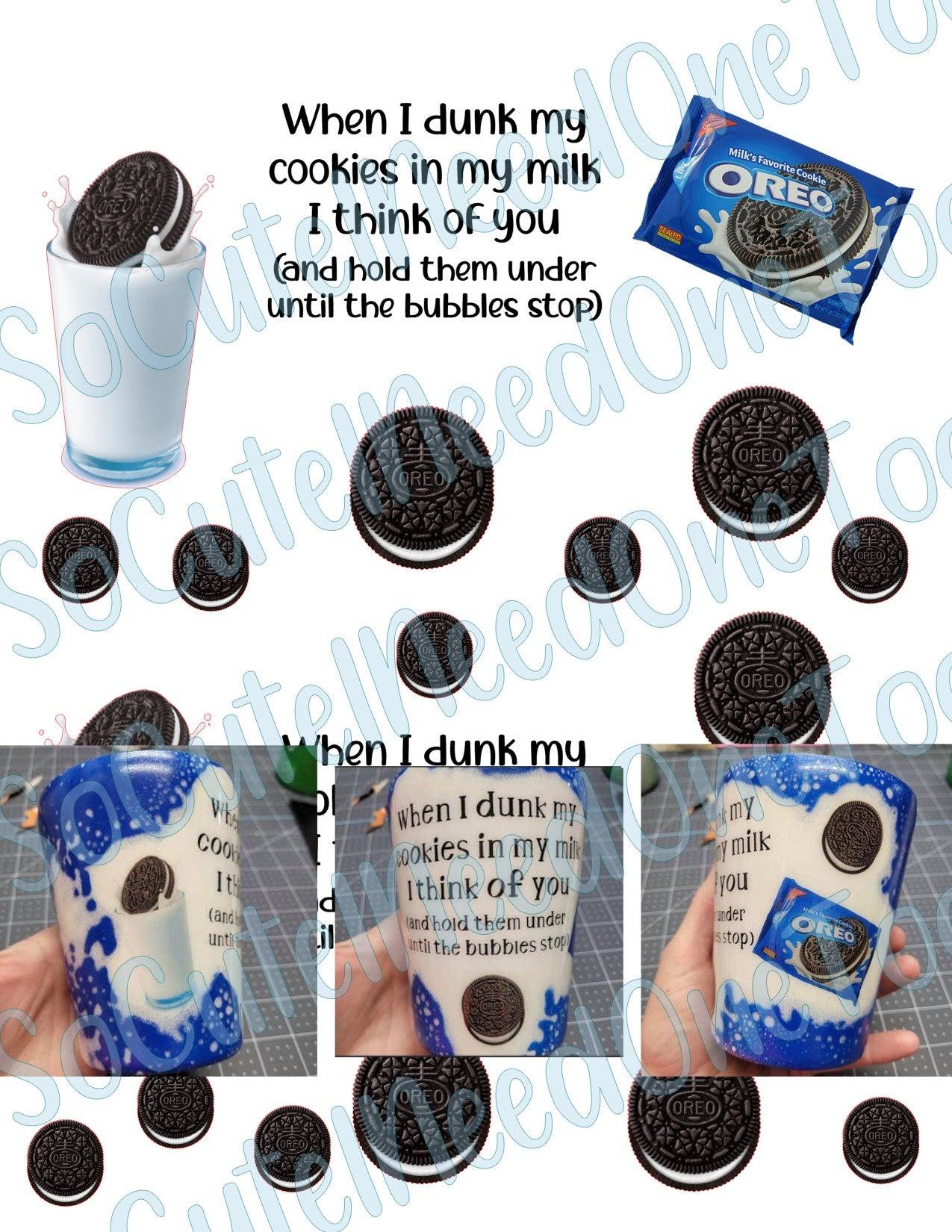 Oreo - SMALL CUP on Clear/White Waterslide Paper Ready To Use - SoCuteINeedOneToo
