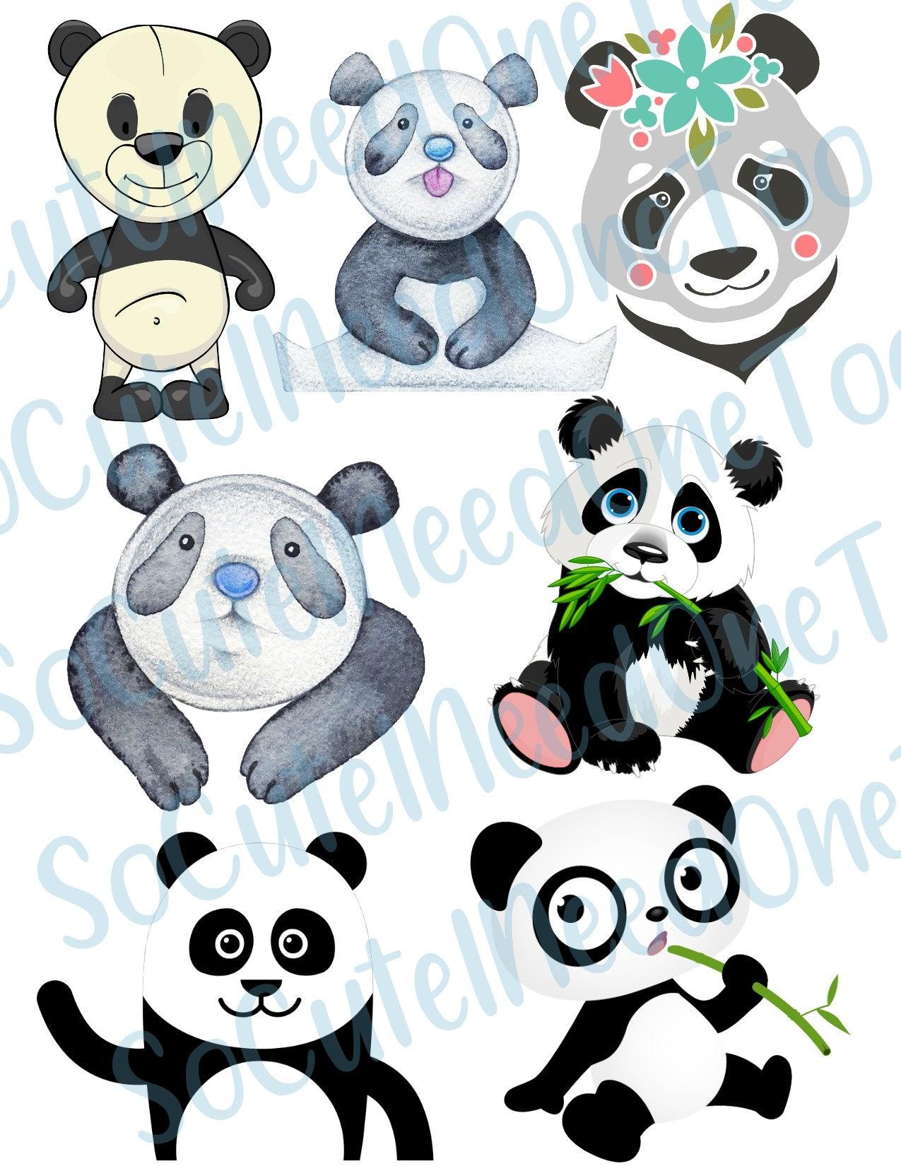 Panda #1 Decals On Clear/White Waterslide Paper Ready To Use - SoCuteINeedOneToo