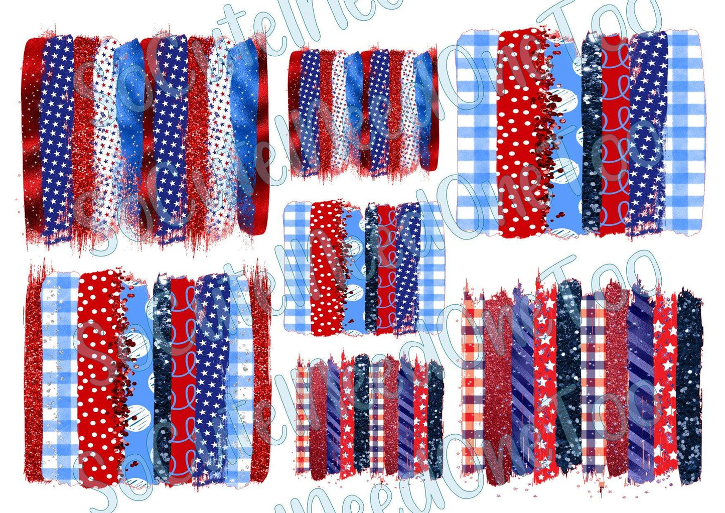 Patriotic Backgrounds on Clear/White Waterslide Paper Ready To Use - SoCuteINeedOneToo