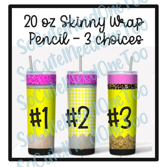 Pencil #1, #2 & #3 Waterslide Wrap - SoCuteINeedOneToo