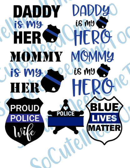 Police #1 on Clear Water Slide Paper Sealed and Ready To Use - SoCuteINeedOneToo
