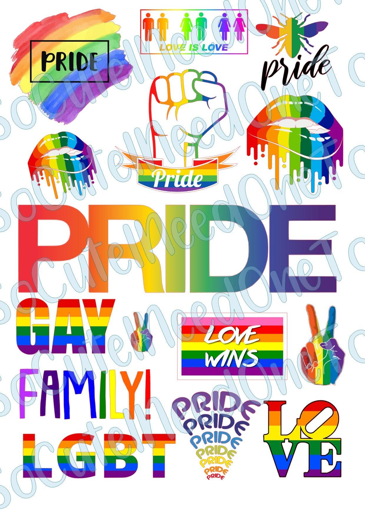Pride #3 on Clear/White Waterslide Paper Ready To Use - SoCuteINeedOneToo