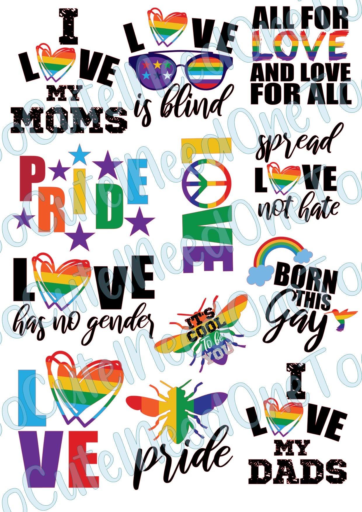 Pride #4 on Clear/White Waterslide Paper Ready To Use - SoCuteINeedOneToo