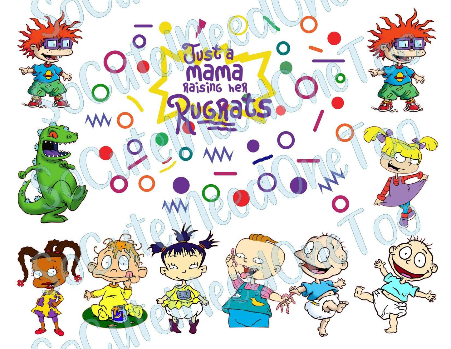 Rugrat Characters 2.5 Inches on Clear/White Waterslide Paper - SoCuteINeedOneToo