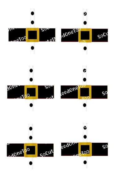 Santa's Belt & Buttons 3 x 3 on Clear or White Waterslide Paper & Ready To Use - SoCuteINeedOneToo