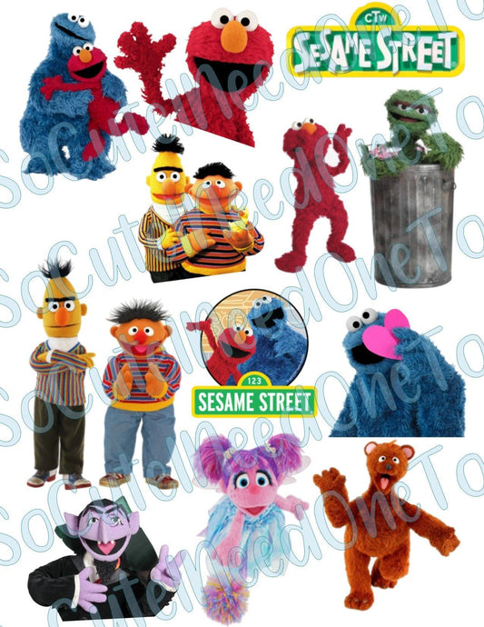 Sesame Street #5 on Clear/White Waterslide Paper Ready To Use - SoCuteINeedOneToo