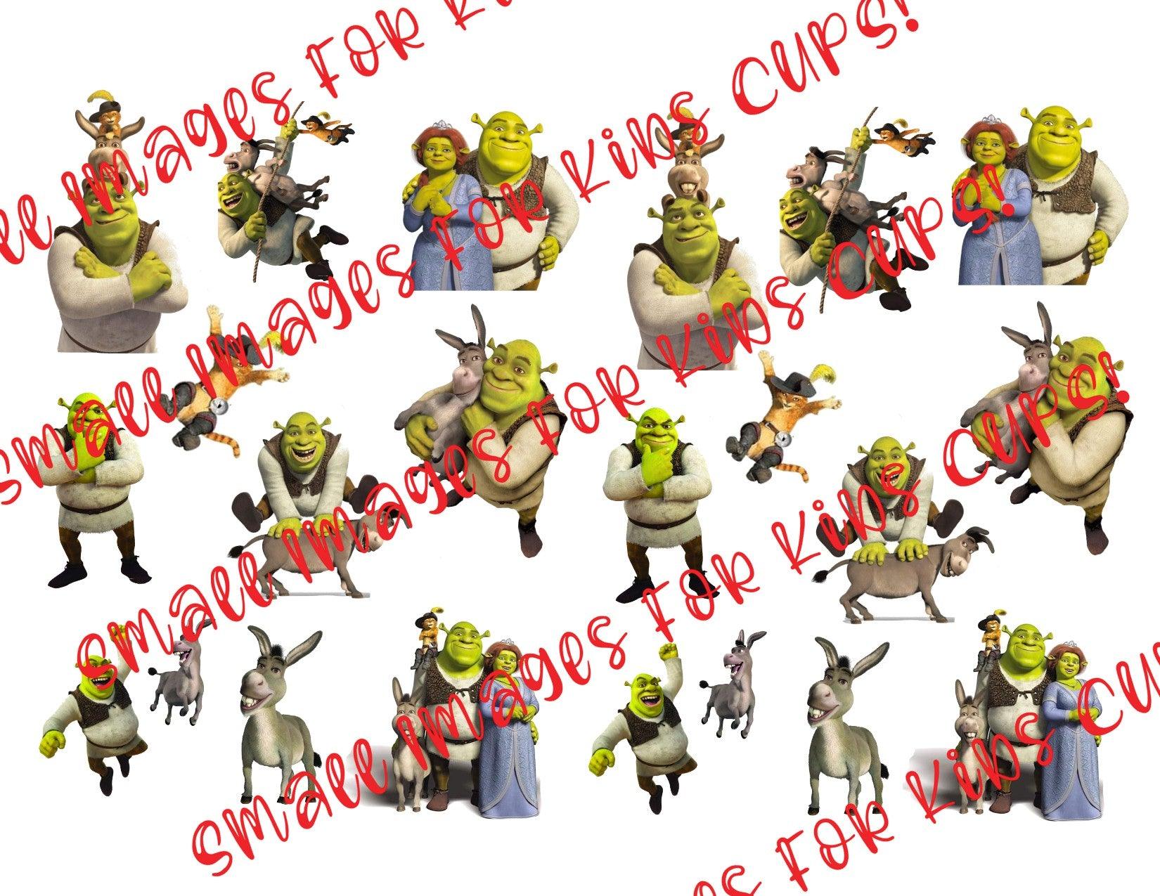 Shrek #2A - SMALLER KIDS CUP on Clear/White Waterslide Paper Ready To Use - SoCuteINeedOneToo