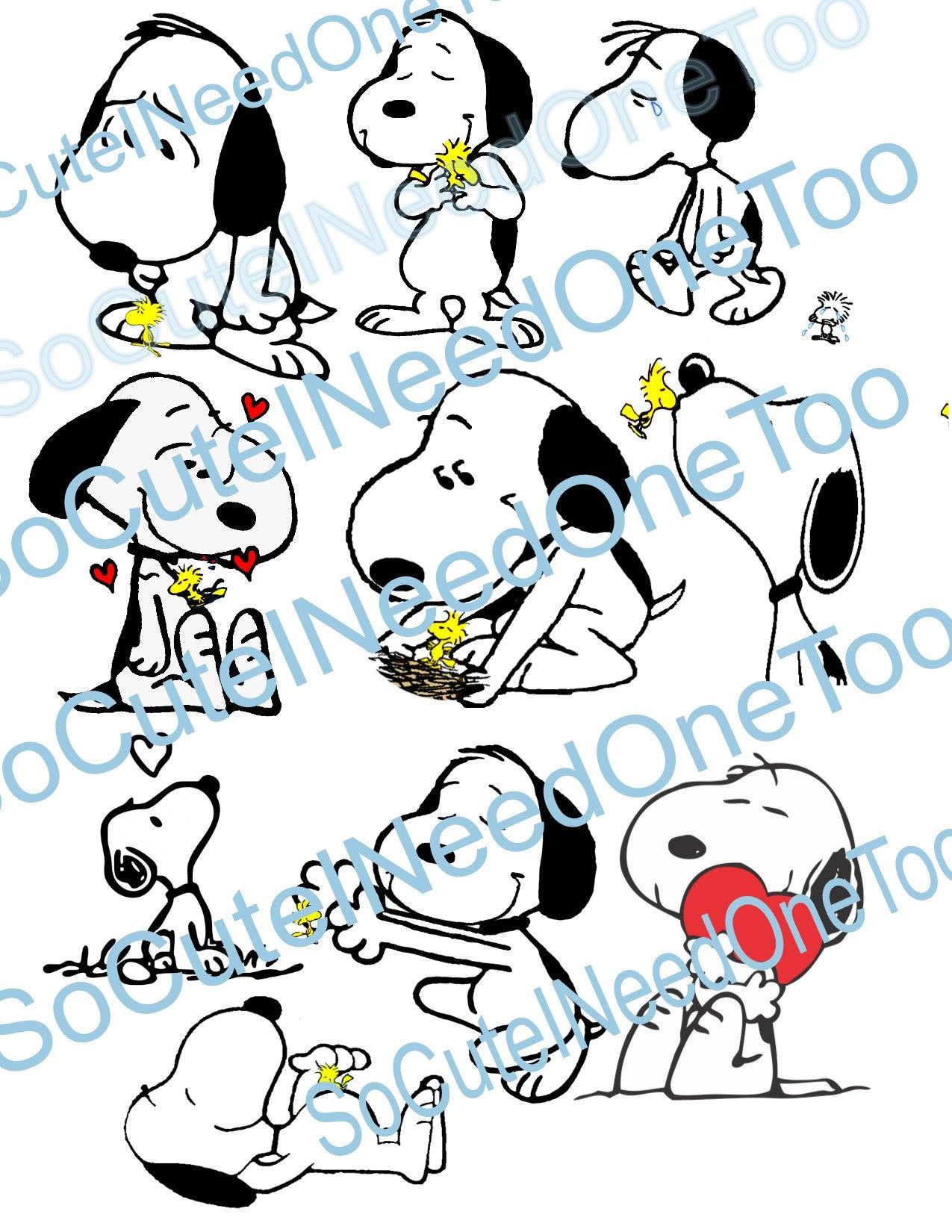 SNOOPY COLLECTION on Clear/White Waterslide Paper - Ready To Use - SoCuteINeedOneToo