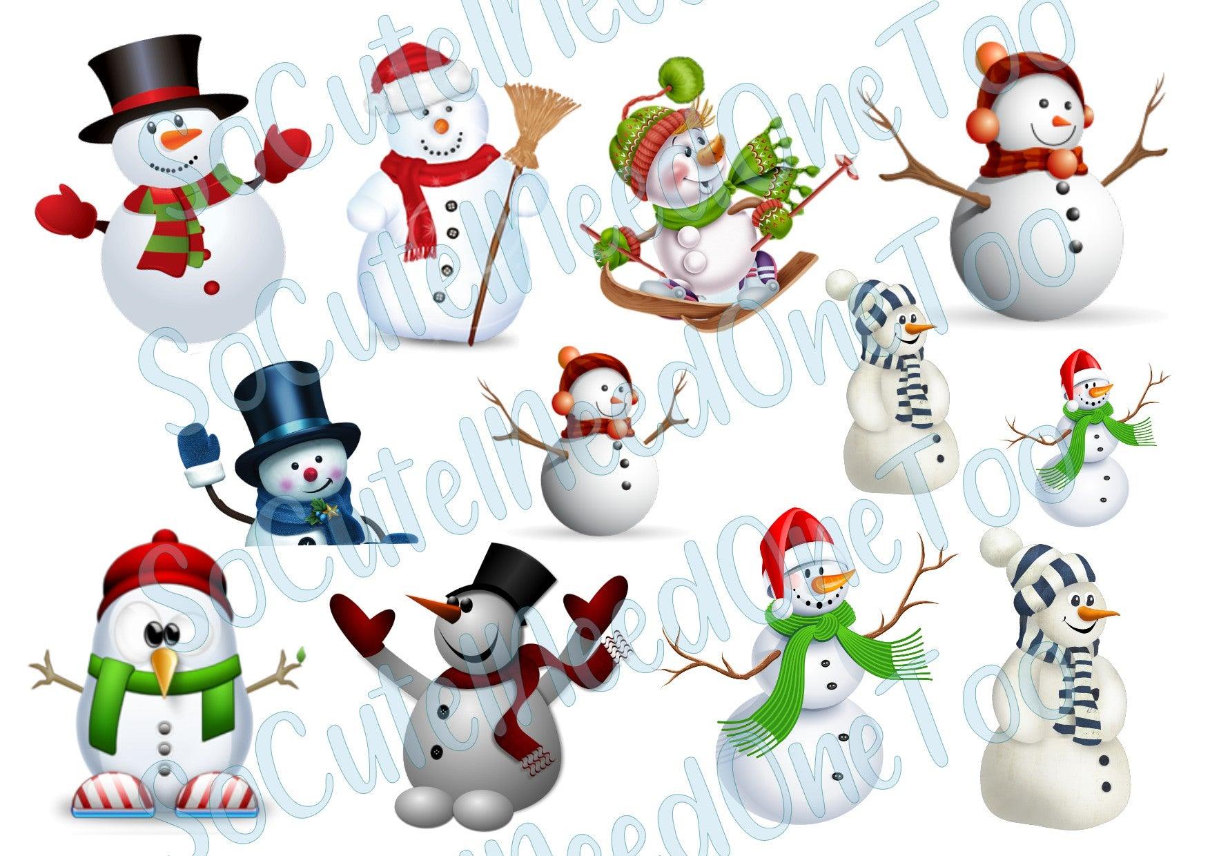 Snowman Bundle on Clear Waterslide Paper - SoCuteINeedOneToo