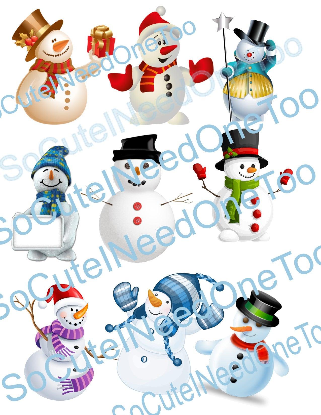 Snowman Bundle on Clear Waterslide Paper - SoCuteINeedOneToo