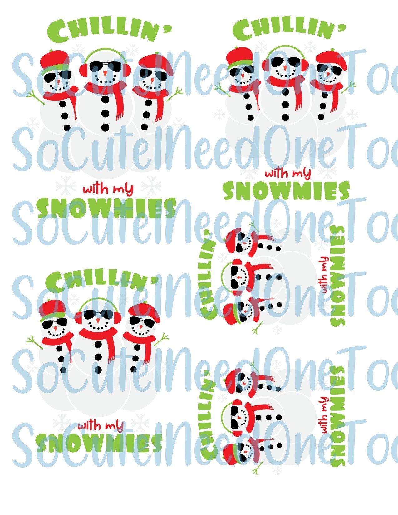SNOWMIES - Full Sheet On Clear/White Waterslide Paper - Ready To Use - SoCuteINeedOneToo