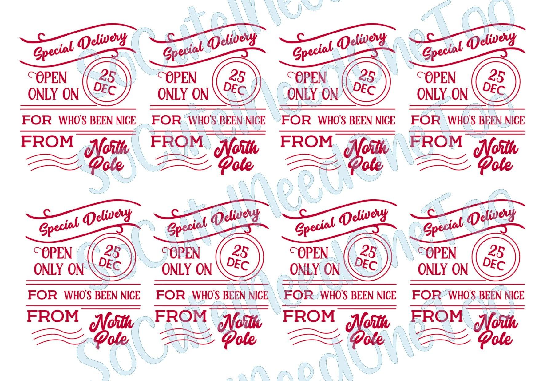 Special Delivery - Christmas on Clear/White Waterslide Paper Ready To Use - SoCuteINeedOneToo