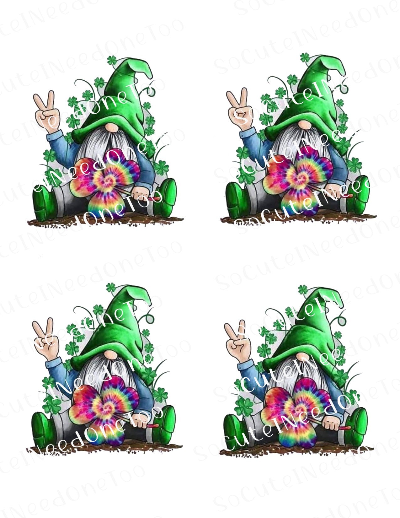 St. Patrick's Day Gnome Waterslide Decals - SoCuteINeedOneToo