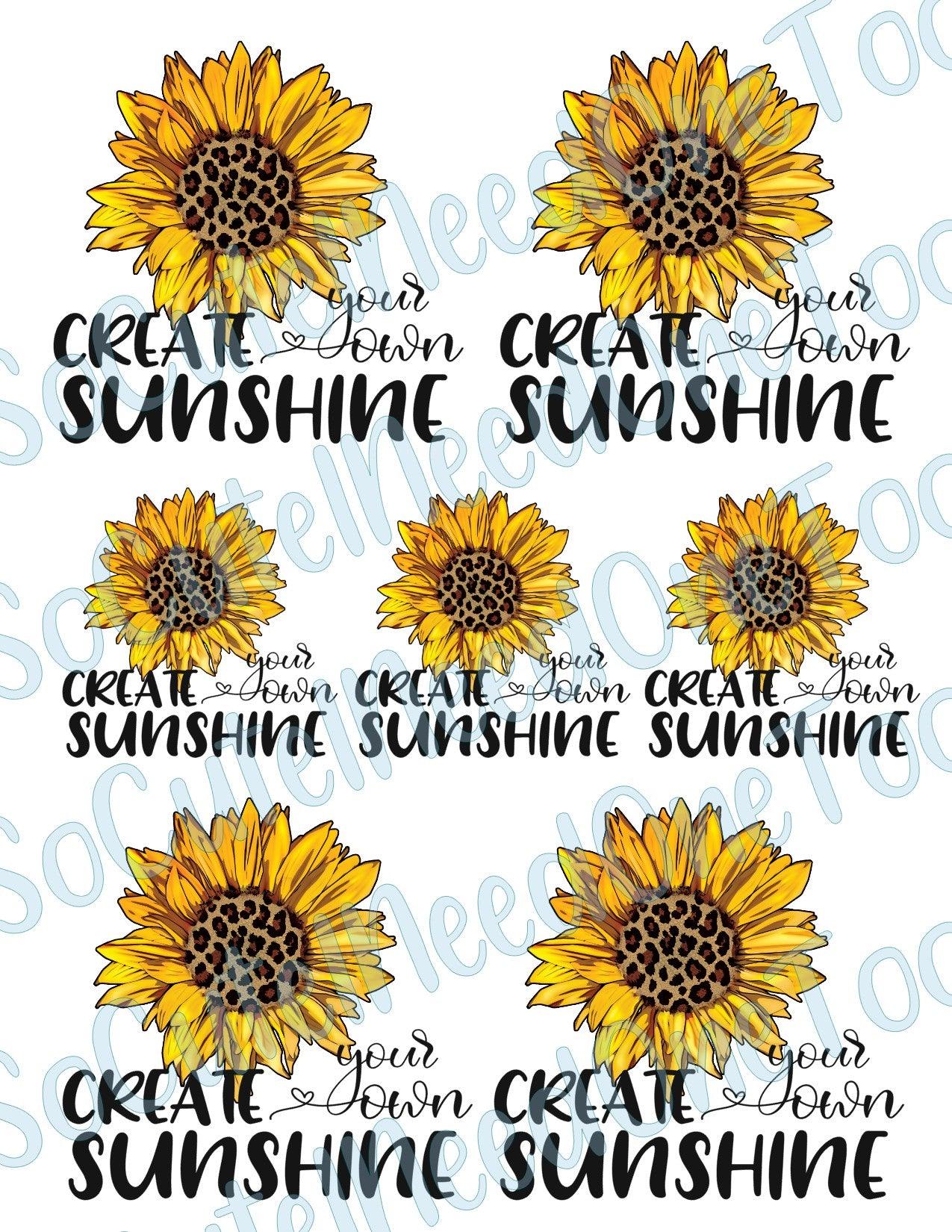 Sunflower - Create Your Own on Clear/White Waterslide Paper Ready To Use - SoCuteINeedOneToo
