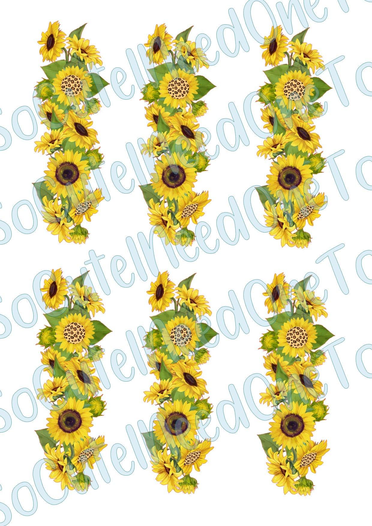 Sunflower Leopard on Clear/White Waterslide Paper Ready To Use - SoCuteINeedOneToo