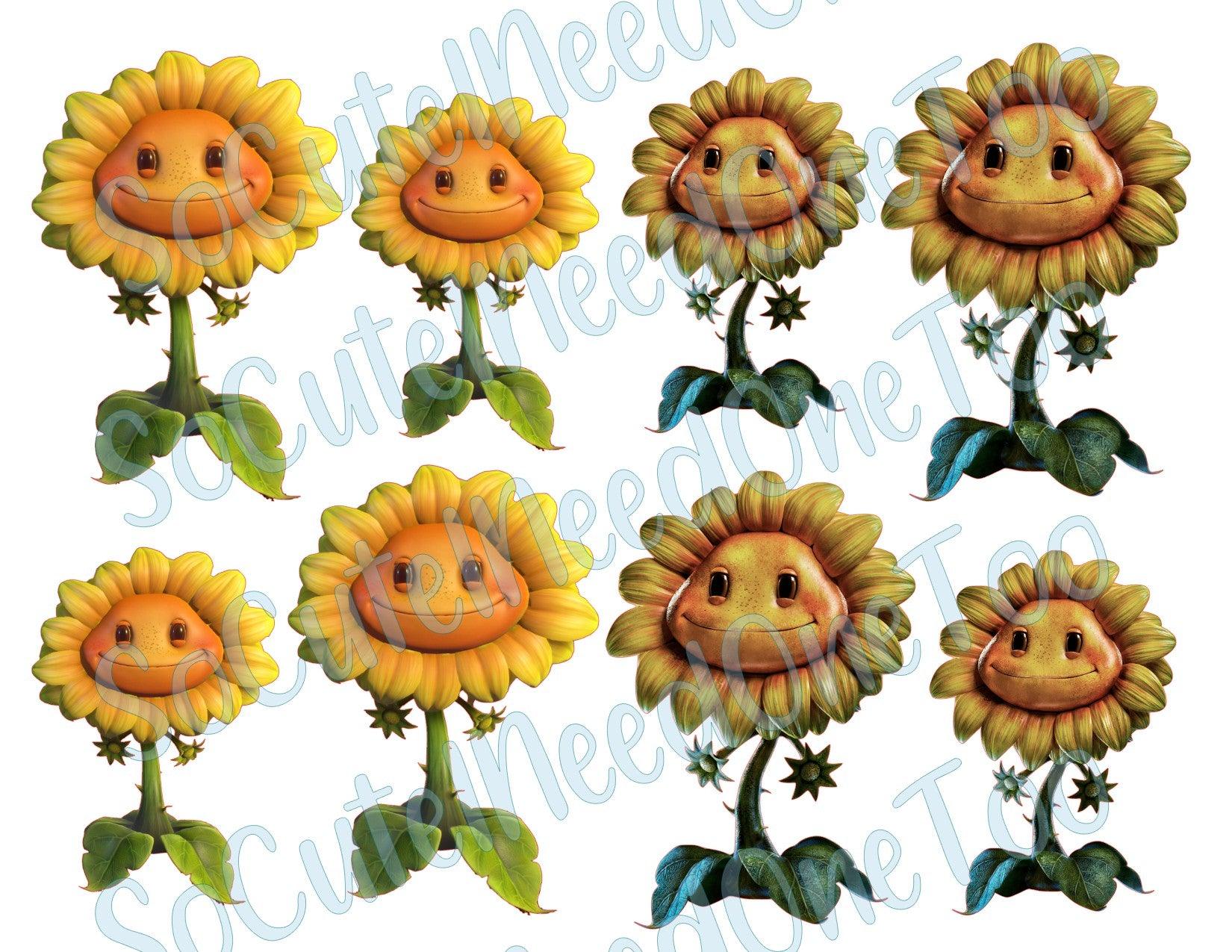 Sunflower- Smiling on Clear/White Waterslide - SoCuteINeedOneToo