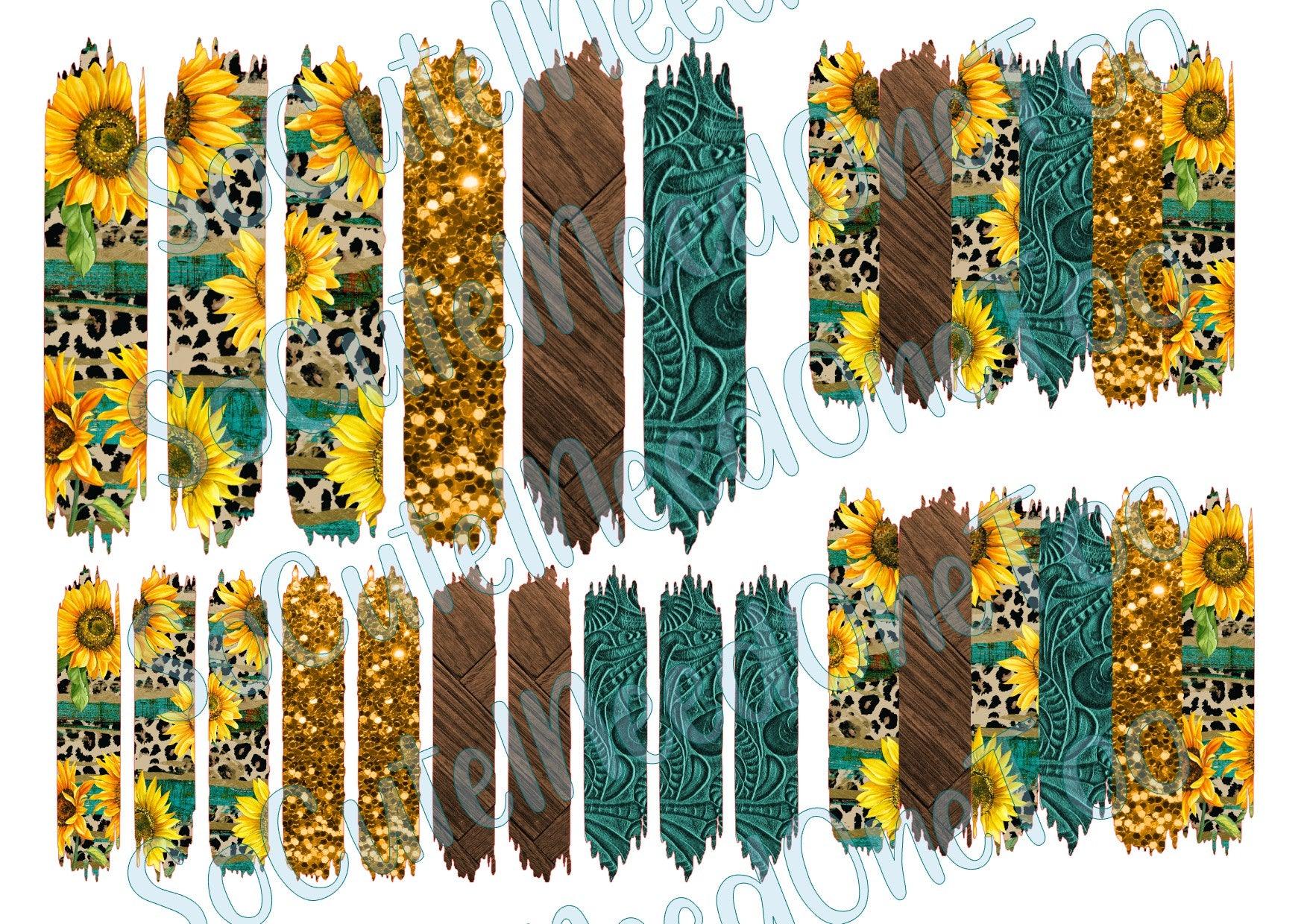 Sunflower Washi Tape on Clear/White Waterslide Paper Ready To Use - SoCuteINeedOneToo