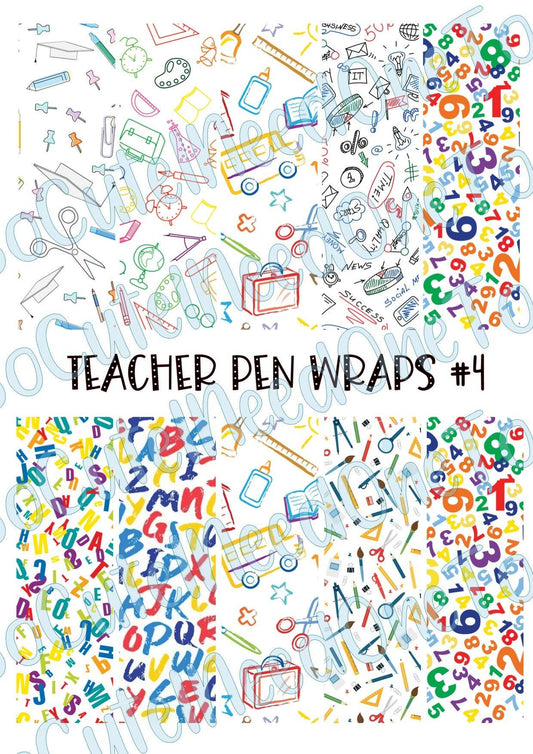 Teacher Pen Wraps on Clear/White Waterslide Paper Ready To Use - SoCuteINeedOneToo