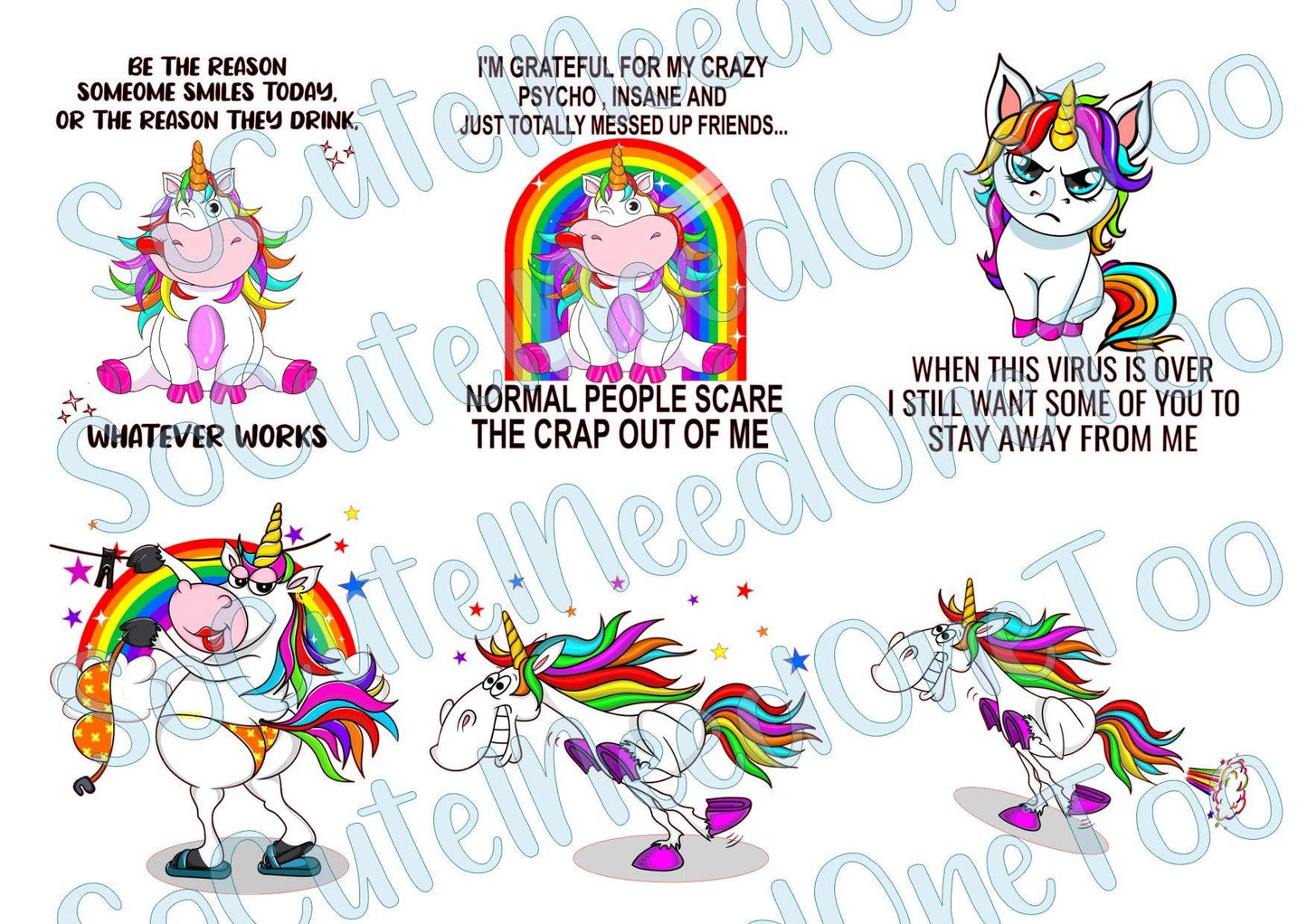 Unicorn - Be The Reason on Clear/White Waterslide Paper Ready To Use - SoCuteINeedOneToo