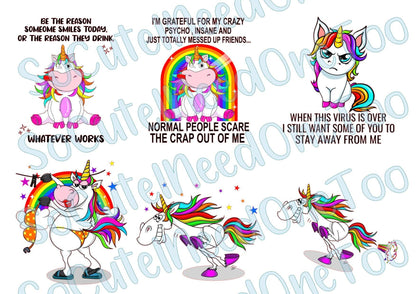 Unicorn - Be The Reason on Clear/White Waterslide Paper Ready To Use - SoCuteINeedOneToo