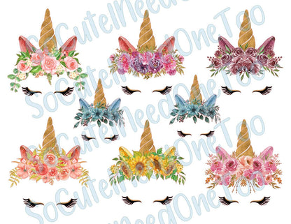 Unicorn - Headbands on Clear/White Water Slide Ready To Use - SoCuteINeedOneToo